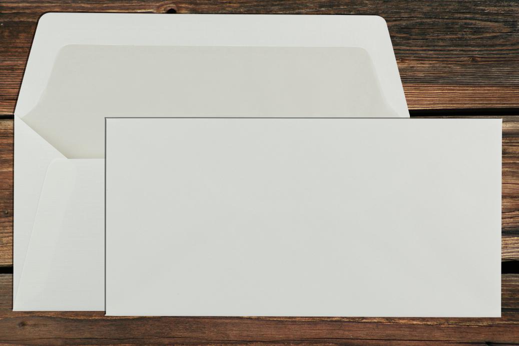 Briefhüllen DL 110x220 mm Nassklebend Cremeweiß Leinen 110 g/qm